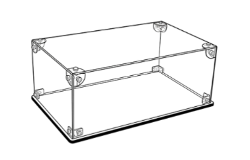 Plexisklová, zpevněná vitrína na modely 2mm (550 x 250 x 250)-NT